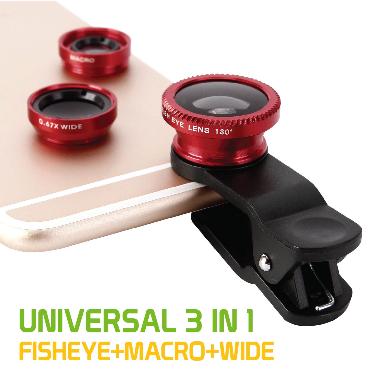 Cellet Universal 3 in 1 Fisheye / Wide Angle / Macro Clipon Camera