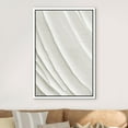 thumbnail image 3 of PixonSign Framed Wall Art Geometric White Paint Stroke Wave Pattern Abstract Shape Paintings Minimalism Modern Art Decor Contemporary Canvas Prints Fine Art for Rooms - 24"x36" White, 3 of 5