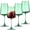 Green, variant on 18oz Clear Ribbed Wine Glasses Set of 4, Vintage Crystal Wine Glasses with Long Stem & Thin Rim, Perfect for Weddings & Dinners