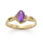 14kt Gold Oval Amethyst Ring