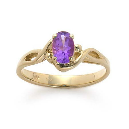 14kt Gold Oval Amethyst Ring