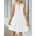 thumbnail image 3 of Halter Dress For Women Mini Sundress Lace Crochet Sleeveless Cover Ups A-Line Tiered Swing Summer Casual Dress, 3 of 3