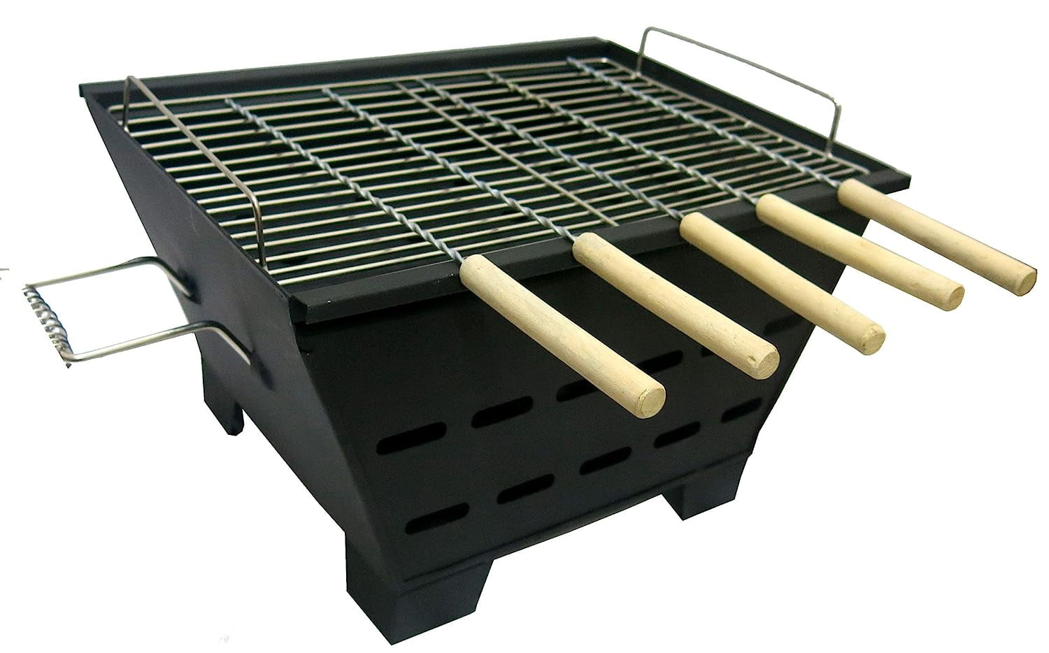 Fabrilla Charcoal Barbeque Grill set, portable with 5 Skewers