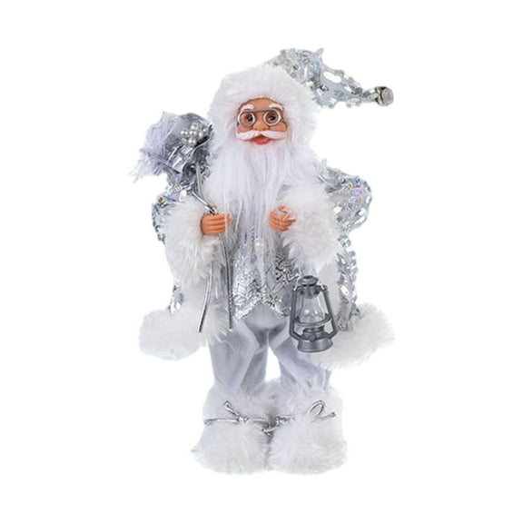 Mornei Santa Claus Figurine Christmas Doll Shimmering Decor Collection Gift Santa Claus S