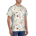 thumbnail image 2 of Bixox Men's Wildflower Watercolor Printed Short Sleeve Skinny Athletic T-Shirt, 2 of 6