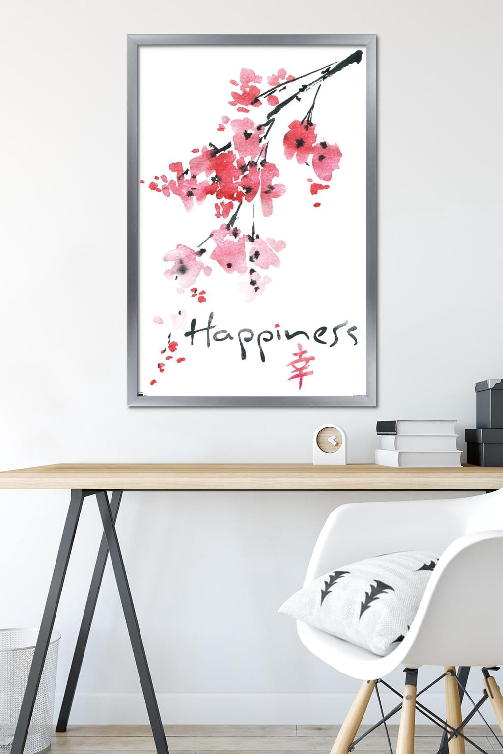 Sakura Tree - Happiness Wall Poster, 22.375" x 34", Framed