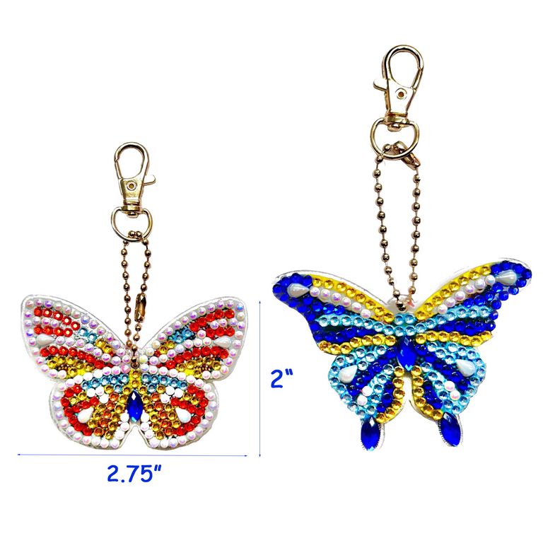Diamond Painting Keychains Double Sided 5pcs Butterfly – Jules' Diamond Art