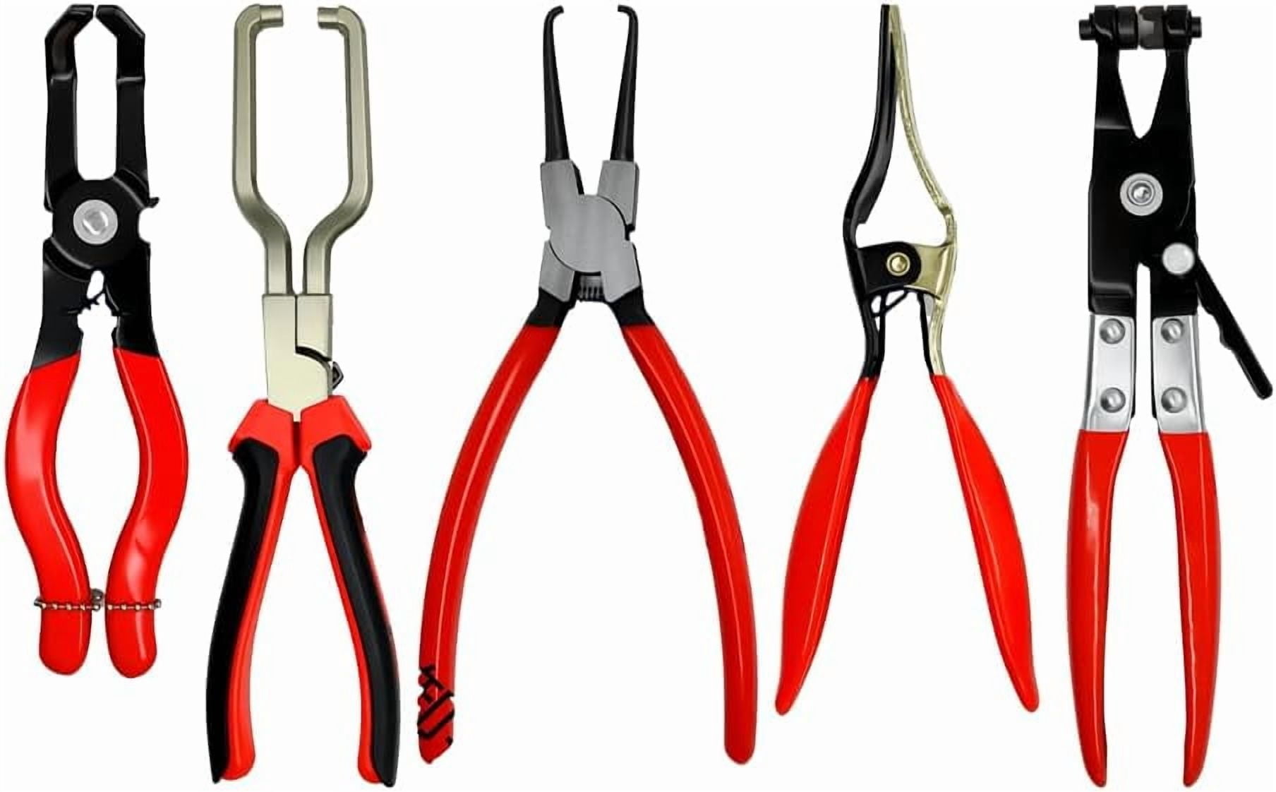 Professional Hose Clamp Kit 6Pcs, Fuel Line Pliers Set, Includes Disconnecting Pliers, Crimping Plier, Cutting Plier, And Wire Strippers for Tackle Wiring, Electrical Repairs, Auto Maintenance (4)