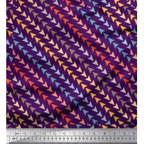 Soimoi Purple Moss Georgette Fabric Diagonal Arrow Print Fabric by the Yard 42 Inch Wide