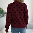 thumbnail image 2 of Juslio Women Sweaters Pullovers Womens Tops Sweaters Crew Neck Long Sleeve Knit Wine, 2 of 7