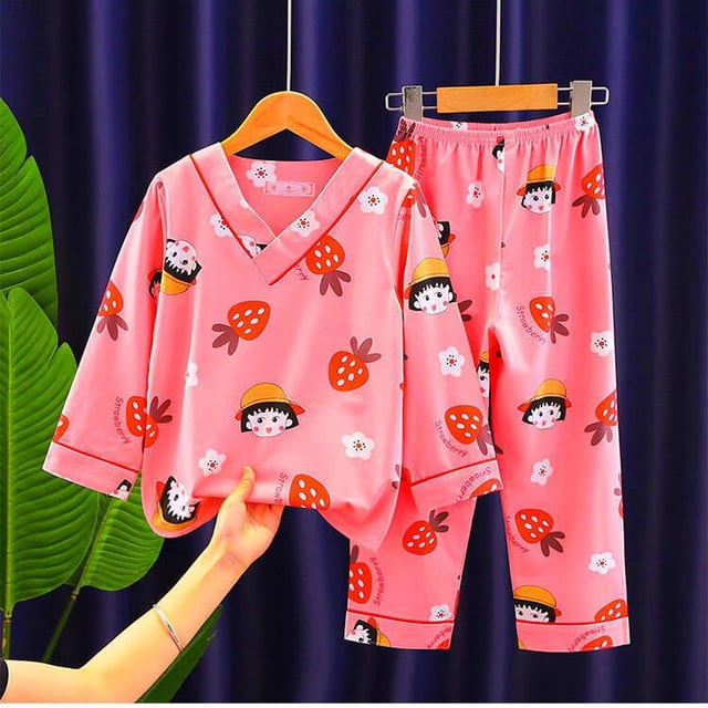 2022 Mickey Mouse Girls Winnie The Pooh pijamas de seda de hielo verano ropa de manga larga para niños ropa de dormir conjuntos de pijamas para niños 10 105-115CM zhangmengya CONDUJO