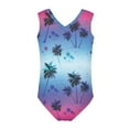 thumbnail image 2 of FOR U DESIGNS Casual One-Piece Swimsuit for Kids Girls 13-14 Years Old Coconut Tree Teens Sleeveless Gymnastics Leotard Stretchy V Neck Beach Wear, 2 of 8