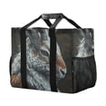 thumbnail image 2 of Large Hand-Held Storage Bag Kitchen Reusable Grocery Bags， Travel Tote Bags， Waterproof Tote，Laundry Bag，Beach Bag， Pool Bag Dark Gray Deer, 2 of 8