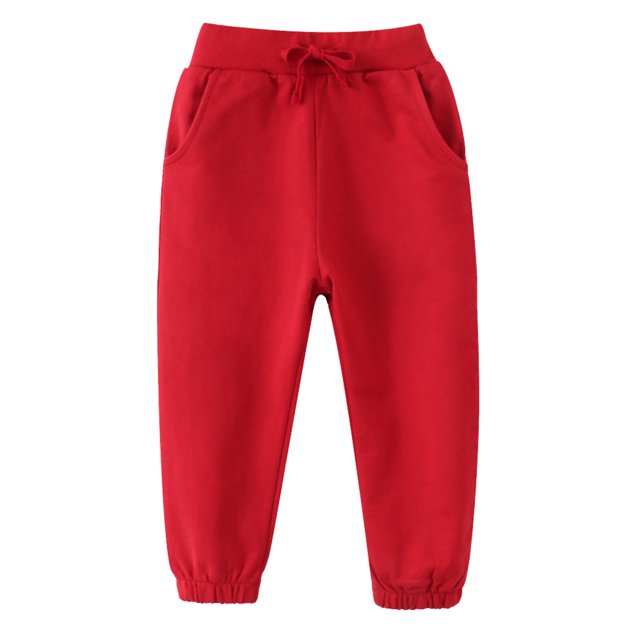 TZEWGL 3 Multi Packs Set Autumn Solid Elastic Waist Sweat Pants For Children Straight Bottoms Trousers For Girl size 5-6T