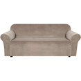 thumbnail image 1 of Fully wrapped elastic fabric sofa cover, solid velvet velvet one-piece design, new comfortable home experience (Taupe for three people), 1 of 5