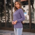 thumbnail image 4 of SUNBS Long Sleeve Shirts for Women Pleated Crew Neck Casual Fall Fashion Tops Loose Fit Clothes, Sizes S-2XL, 4 of 8