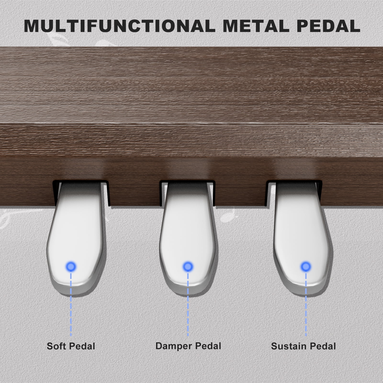 UMOMO 88 Weighted Key Digital Piano with Duet Piano Bench, Beginner Keyboard Piano Full Size Heavy Hammer Weighted Action Electric Piano Keyboard with USB MIDI, Walnut