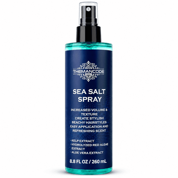 THEMANCODE Sea Salt Spray for Men, Texturizing Hair Spray for Beach Waves and Volume, Hair Styling Spray with Red Algae, Kelp & Aloe Vera, Travel Essentials, Gift for Men, 8.8 fl oz (260 ml)