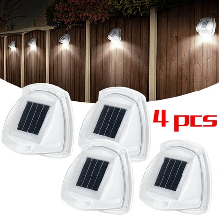 

Ledander Solar Fence Lights Outdoor : Upgrade 8 LEDs Outdoor Wall Lights Solar Powered Deck Light Decorative Lighting for Outside Stairs Fence Deck Patio Yard Pathway Porch Step (4 Pack cool White)