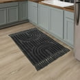 thumbnail image 5 of SUNDEREY Washable Bathroom Rugs 2'x3' Modern Kitchen Rug With Tessal, Dark Grey Bedroom Throw Rugs, Boho Tufted Rainbow Rugs, Farmhouse Indoor Door Mat for Entryway Porch Back Door, 5 of 7