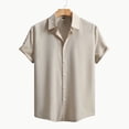 thumbnail image 2 of Hessimy Mens Short Sleeve Dress Shirts Wrinkle Free Solid Casual Button Down Shirts with Pocket,Wrinkle Free(Khaki,XXL), 2 of 8