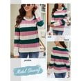 thumbnail image 6 of Xuanfei Women Rainbow Contrast Color Round Neck Long Sleeve Knitweat Sweater, 6 of 6