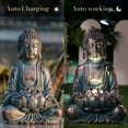 thumbnail image 2 of TERESA'S COLLECTIONS Meditating Buddha Statue with Solar Lights, 10.4" Large Resin Garden Sculpture for Home Lawn Yard, 2 of 7