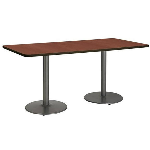 KFI Studios Mode 2.5' x 6' Dining Table, Mahogany, Silver Base