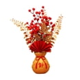 thumbnail image 1 of Adorno de flores artificiales en maceta de estilo chino para decoración de Año Nuevo para bodas., 1 of 9
