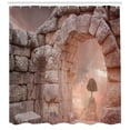 thumbnail image 3 of Ambesonne Landscape Shower Curtain, Greek Building, 69"Wx75"L, Warm Taupe, 3 of 3