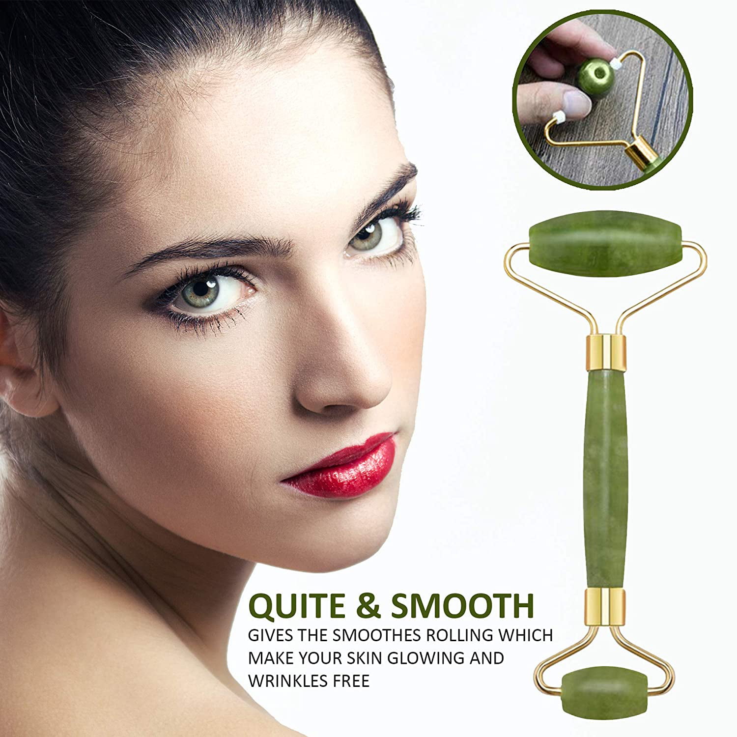 Natural Facial Massage Tool Guasha Beauty Jade Roller Face Thin Massager Gut W0D 
