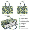 thumbnail image 2 of Large Capacity Tote Bag,Yellow Lemon Fruit Slices Blue Pattern Handbag Fashion Luxury Tote Bag,15.7"x13"x 5.1" Inches,Laptop Compatible, 2 of 6