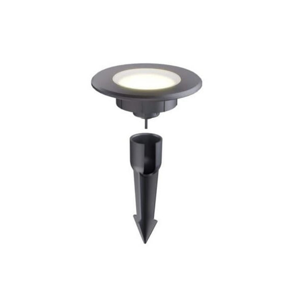 150 Lumens Low Voltage Black Integrated LED Round Outdoor InGround Well/Deck Light