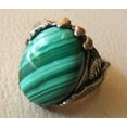 thumbnail image 3 of Malachite Mans Ring, Natural Green Malachite, Eagle Claw, Silver Jewelry, 925 Silver Ring, Birthday Gift, Heavy Mens Ring, Arabic Design, Ottoman Style Ring, Christmas, Turkey Mens Signet Ring, 3 of 6