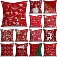 thumbnail image 2 of Fundas de almohada de Navidad para sofá, copos de nieve de Papá Noel, elfo, Reno, rojo, decoración del hogar, 40 cm, 45 cm, 50cm, 2 of 4