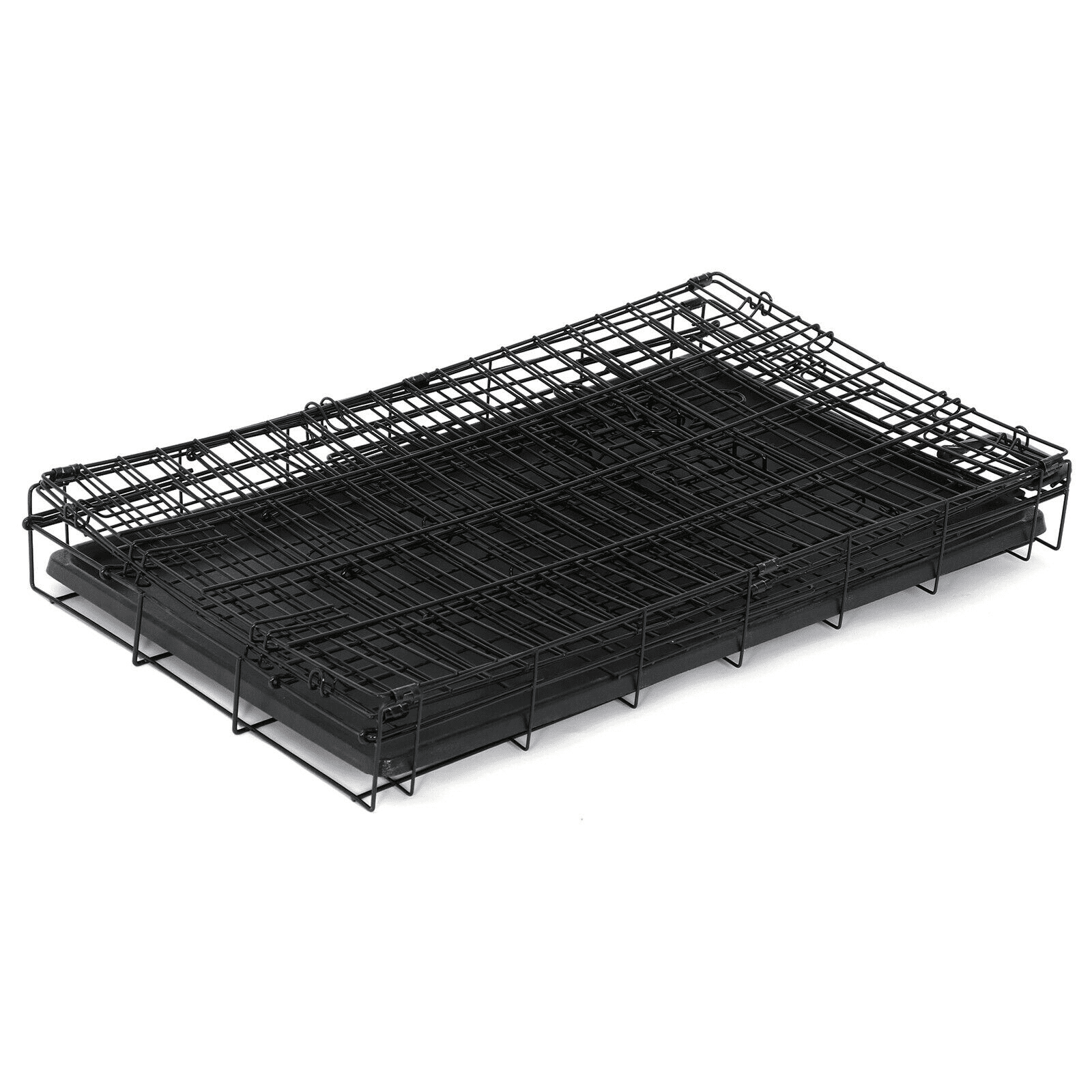 Favory Large Dog Crate Dog Kennel Cage with Double Door, Folding Metal Wire Dog Cage with Removable Tray&Divider Panel,Pet Crate for Large Dogs,Black