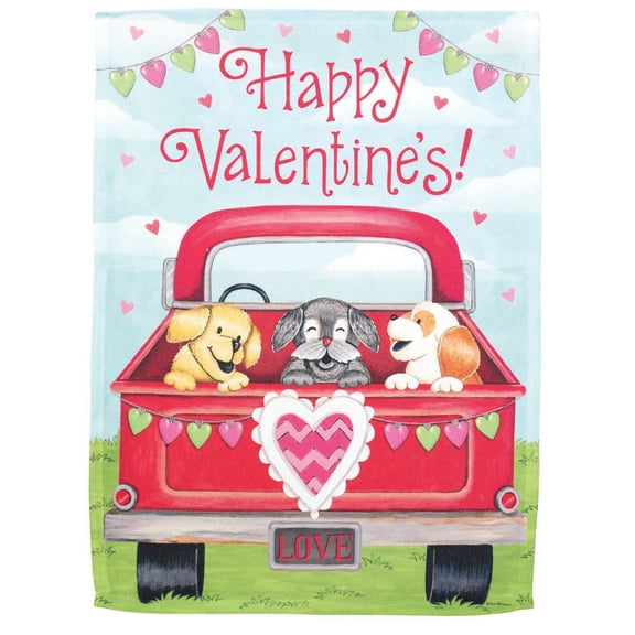 Flag Happy Valentine! Truck 13x18