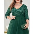 thumbnail image 2 of AURA Plus Size Sequin Evening Dress Women V Neck Formal Gown Elegant Party Dress, 2 of 7