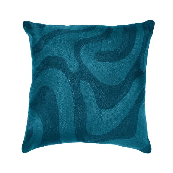 Temi Coker for Walmart Embroidered Decorative Pillow, 20" x 20", Blue