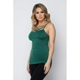thumbnail image 3 of Women's Seamless Triple Criss-Cross Front Cami Tank Top, Hunter Green, One Size, 1PC, 3 of 5