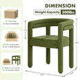 thumbnail image 3 of Dayalane Modern Velvet Barrel Dining Chairs Set of 1, Upholstered Curved Back Armchairs for Dining Room,Vanity Chairs for Living Room Kitchen Restaurant, Green, 3 of 7