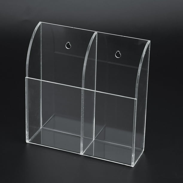 M Buder Caja de Almacenamiento para Control Remoto de Acrílico Transparente Soporte Organizador de Pared 2 Compartimentos