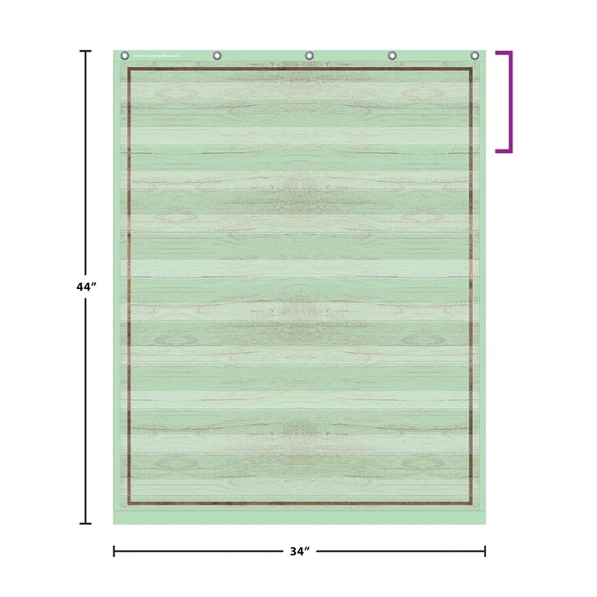 Teacher Created Resources Mint Painted Wood Design 10 Pocket Chart, 34" x 44"