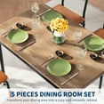 thumbnail image 7 of Luku 5 Piece Dining Table Set, Wood Table & 4 PU Chairs, Industrial Metal Frame Kitchen Set, 7 of 7