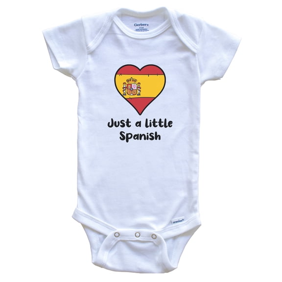 Just A Little Spanish Spain Flag Heart Baby Bodysuit