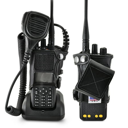 belt radio turtleback holster duty police xpr rotating ratcheting pouch loop carry holder heavy leather clip case usa way motorola