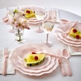thumbnail image 2 of Vintage Embossed Plastic Dinner Plates for Party - 10 PC - Heavy Duty Disposable Dinner Set - 10.75” - Fine China Look Dishes - Perfect for Baby Showers, Weddings etc. - Blush - Chateau Collection, 2 of 2