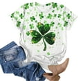 thumbnail image 4 of Aayomet Women St Patricks Day Round Neck Short Sleeve Shirt Irish Graphic Tops (Green, XXL), 4 of 6