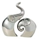 thumbnail image 2 of 2x Pareja de estatuas de elefantes Figuras decorativas Adornos de mesa de cerámica para Plata, 2 of 9