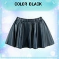 thumbnail image 3 of Baisdan Metallic Mini Skirt Shiny Pleated Skirts Rave Outfit Costume for Women, Black, L, 3 of 9